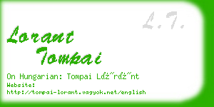 lorant tompai business card